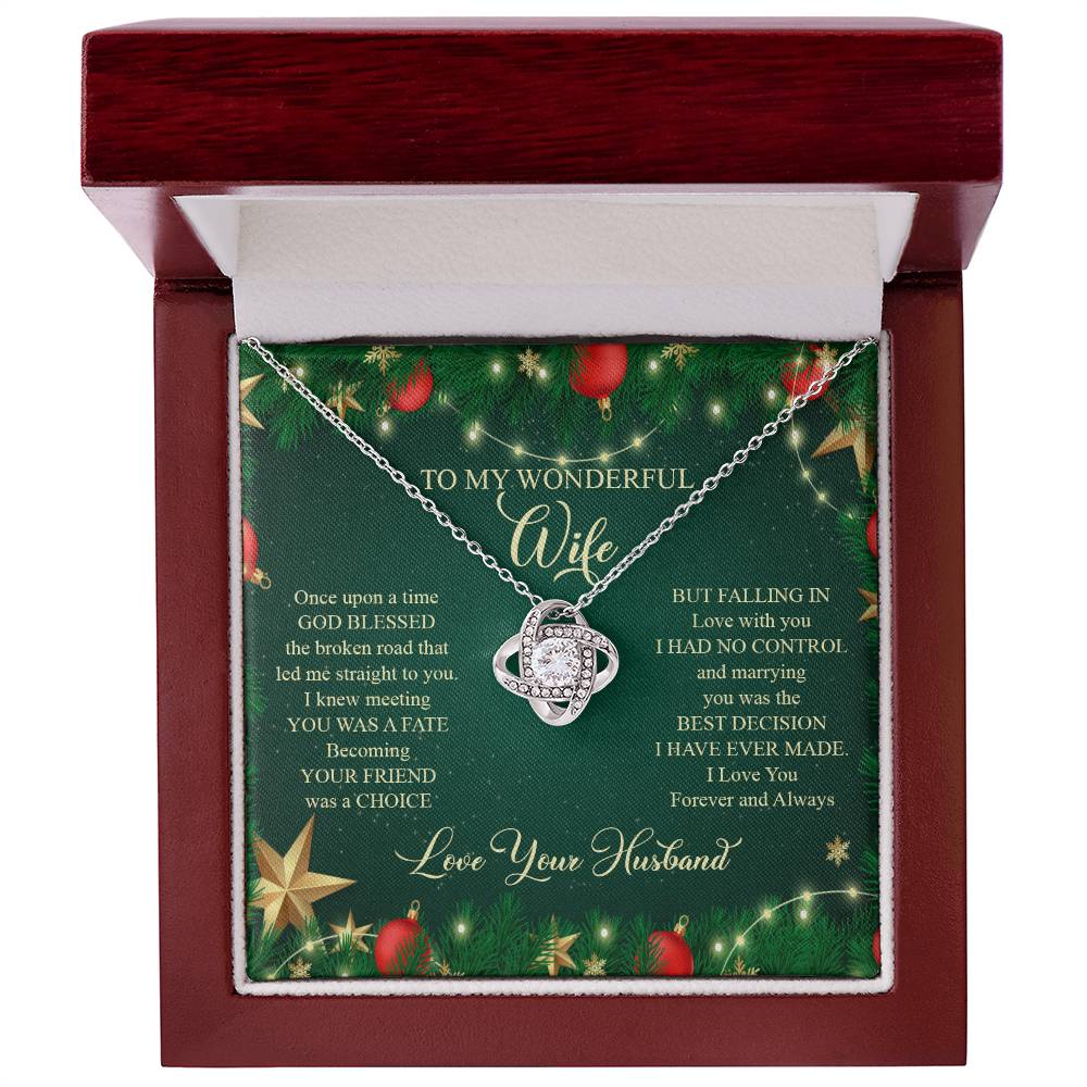 93045a Love Knot Necklace, Gift to my Wife with beautiful Message Card