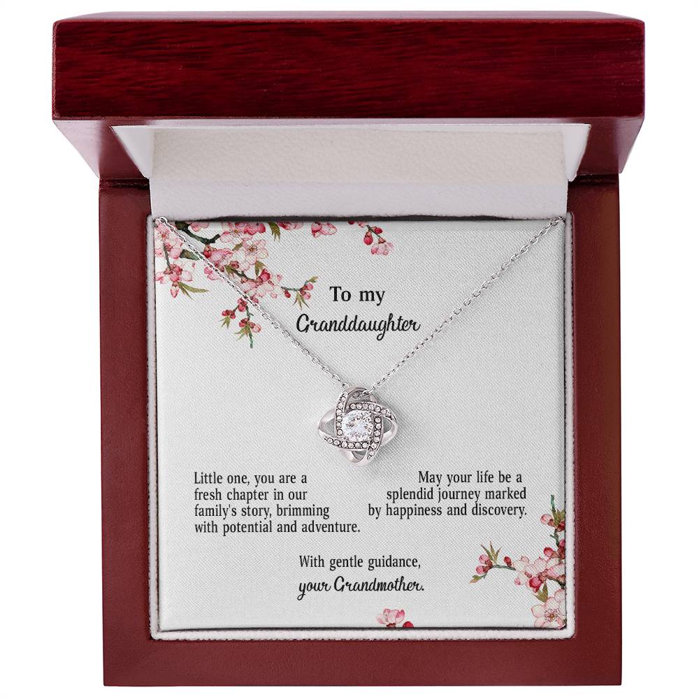 4039d Love Knot Necklace, Gift to My Granddaughter with nice Message Card