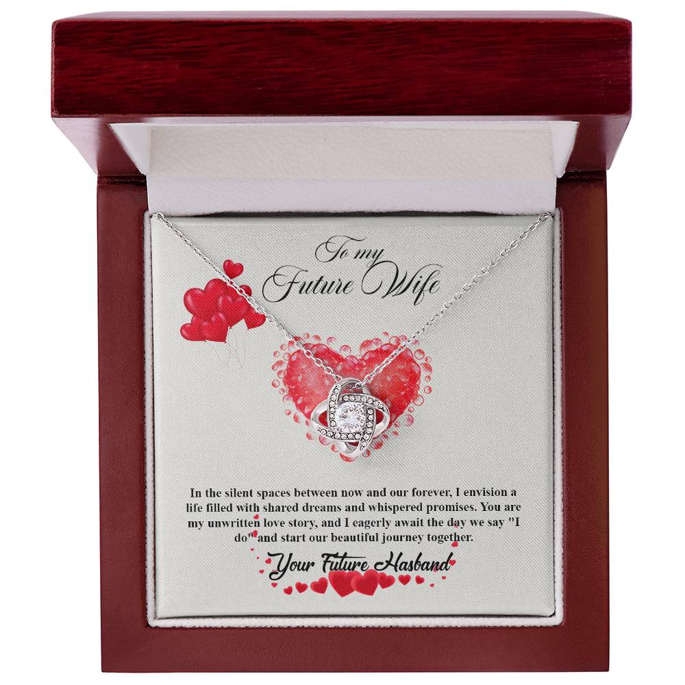 valentine-20d Love Knot Necklace, Gift to my Future Wife with Beautiful Message Card