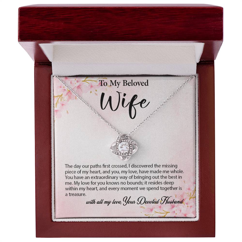 4029a Love Knot Necklace, Gift to my Wife with beautiful Message Card