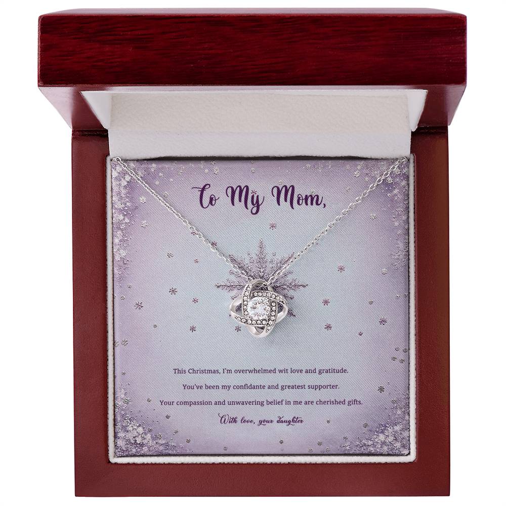 95314b Love Knot Necklace, Gift to my Mom with Beautiful Message Card