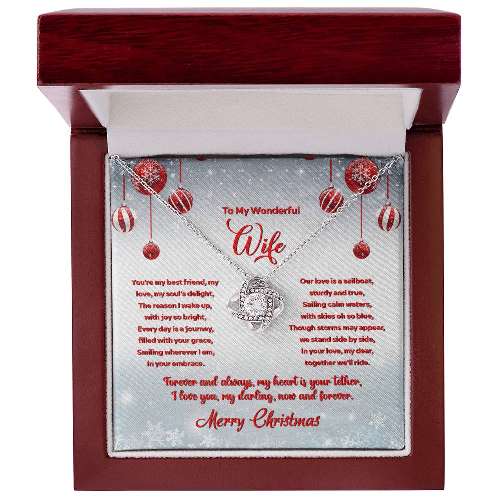 4012c Love Knot Necklace, Gift to my Wife with beautiful Message Card