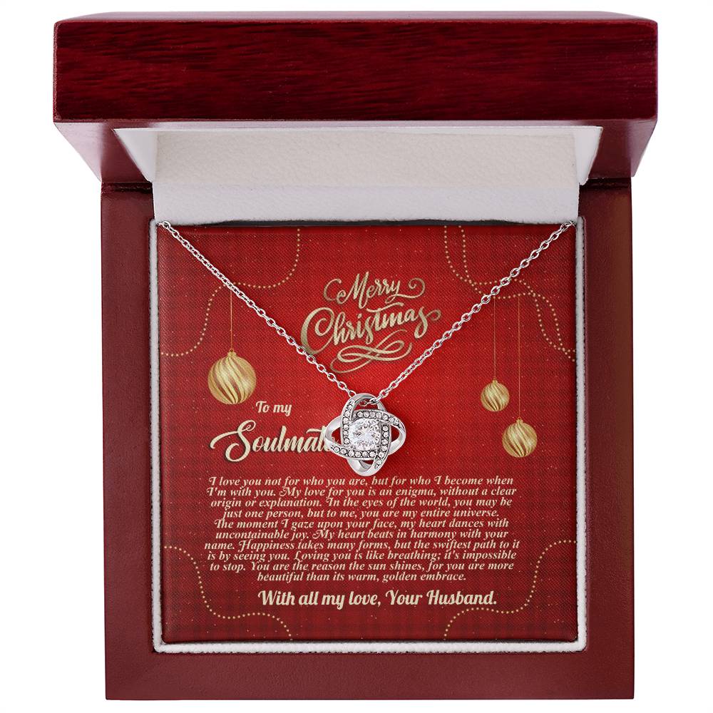 94096c Love Knot Necklace, Gift to My Soulmate with Message card