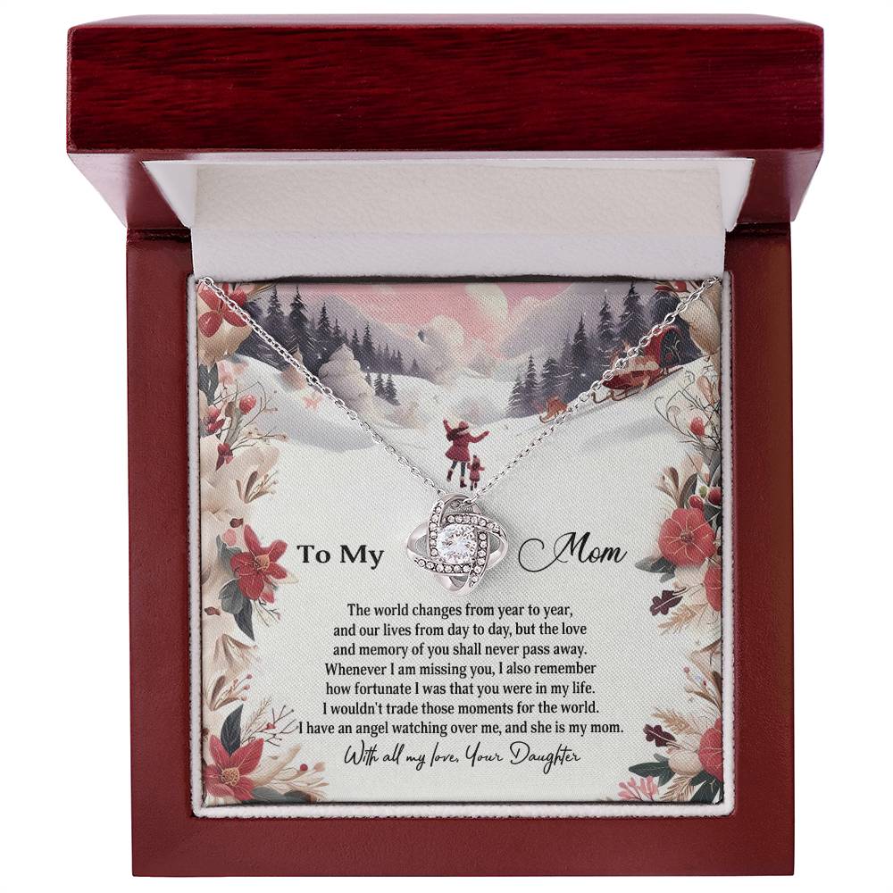 4023a Love Knot Necklace, Gift to my Mom with Beautiful Message Card