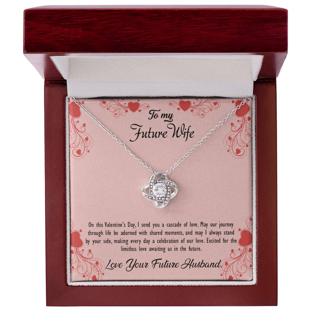 valentine-29d Love Knot Necklace, Gift to my Future Wife with Beautiful Message Card