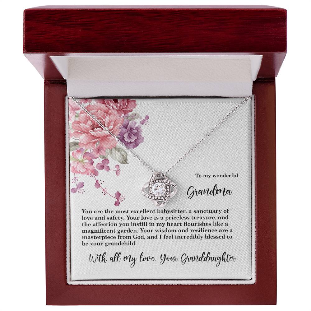 4027d Love Knot Necklace, Gift to my Grandma with Beautiful Message Card