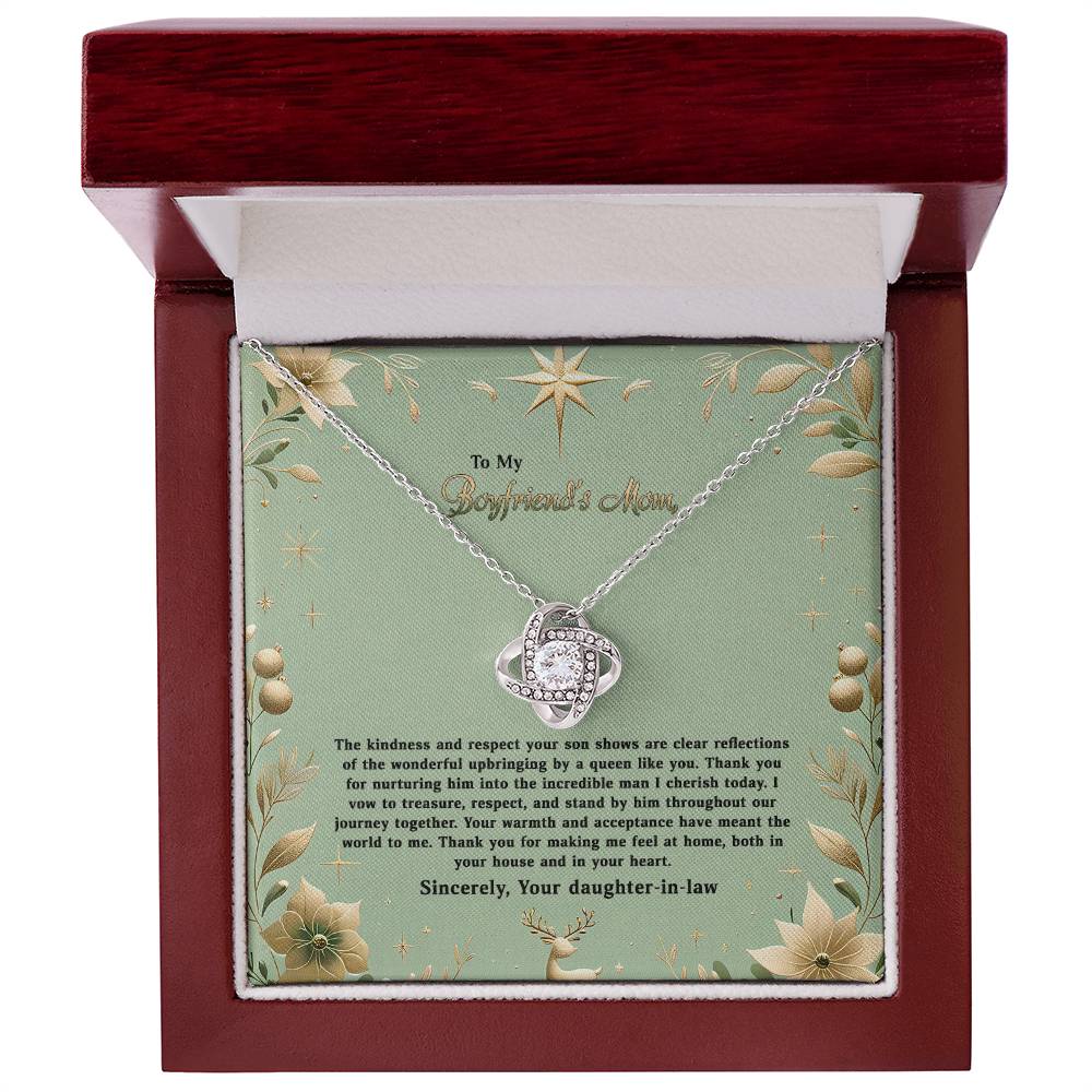 4047a Love Knot Necklace, Gift to my Boyfriend's Mom with Beautiful Message Card