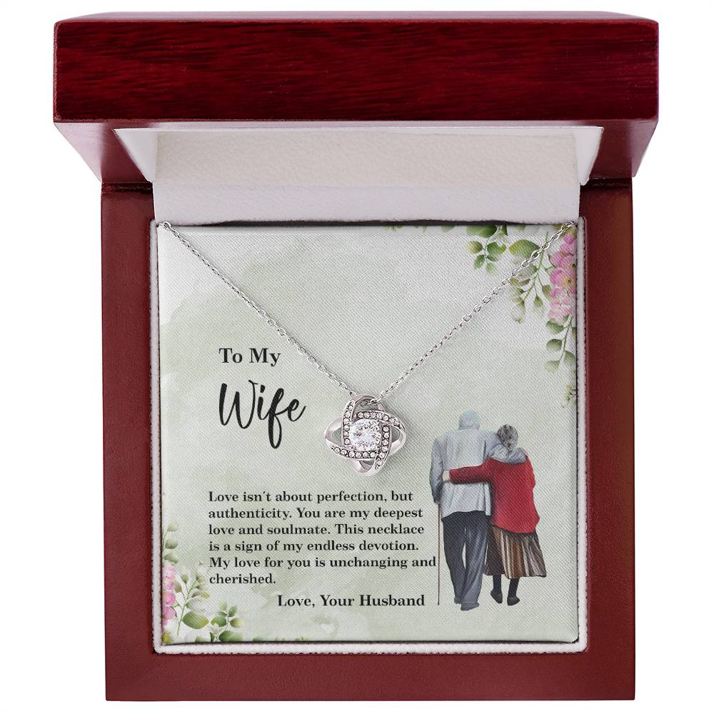 4028b Love Knot Necklace, Gift to my Wife with beautiful Message Card