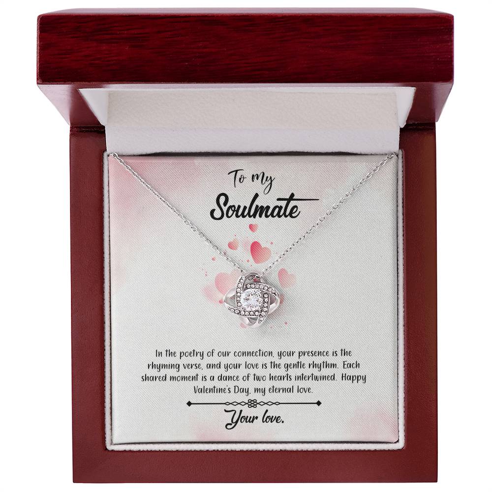 valentine-12b Love Knot Necklace, Gift to My Soulmate with Message card