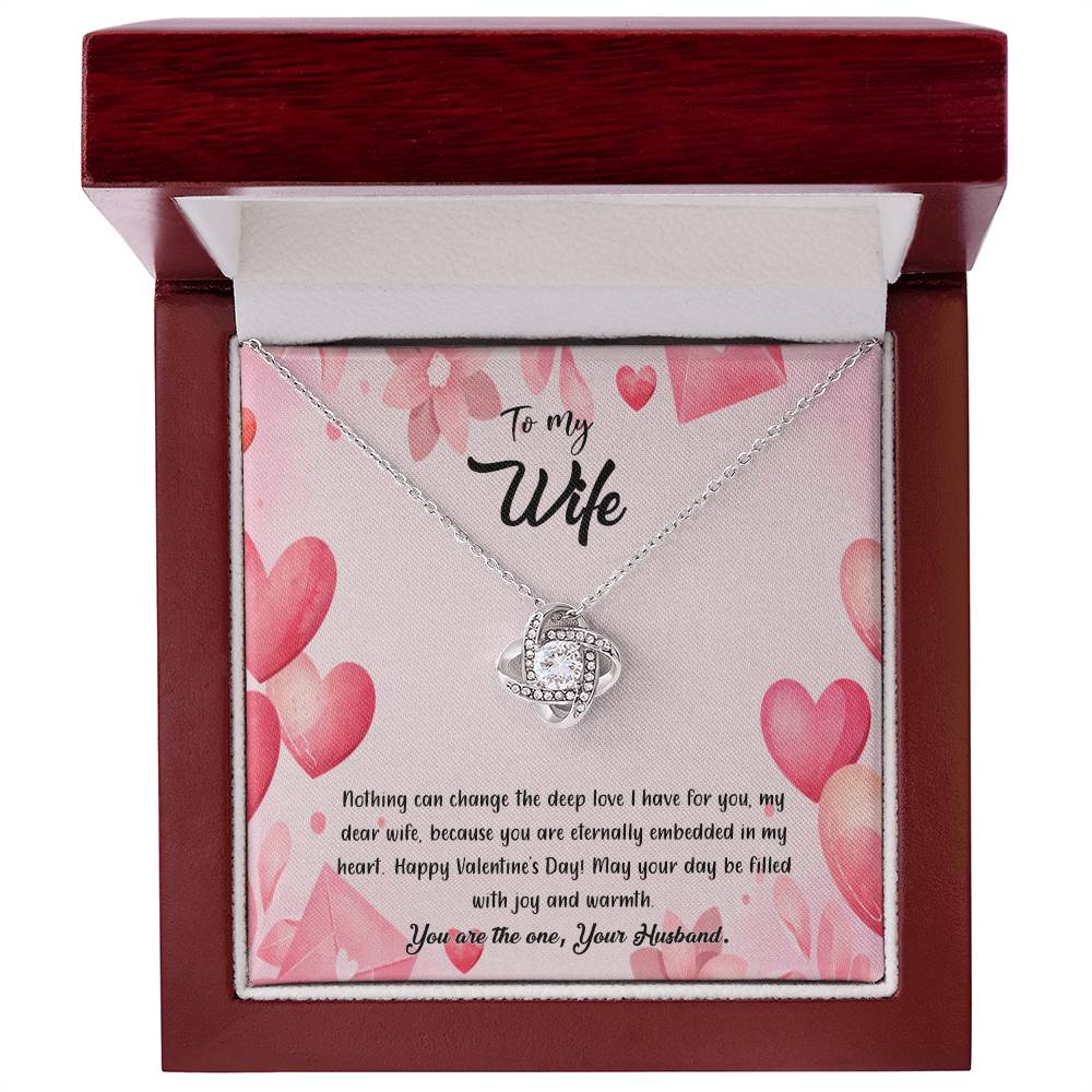 valentine-37a Love Knot Necklace, Gift to my Wife with Beautiful Message Card