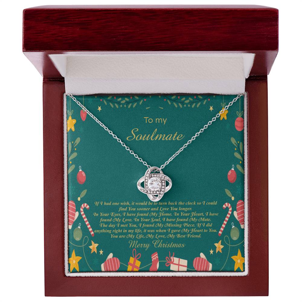 94098a Love Knot Necklace, Gift to My Soulmate with Message card