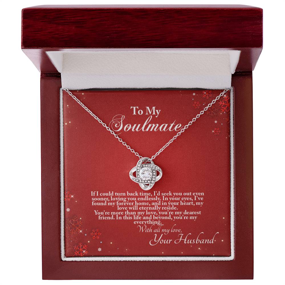 4005a Love Knot Necklace, Gift to My Soulmate with Message card