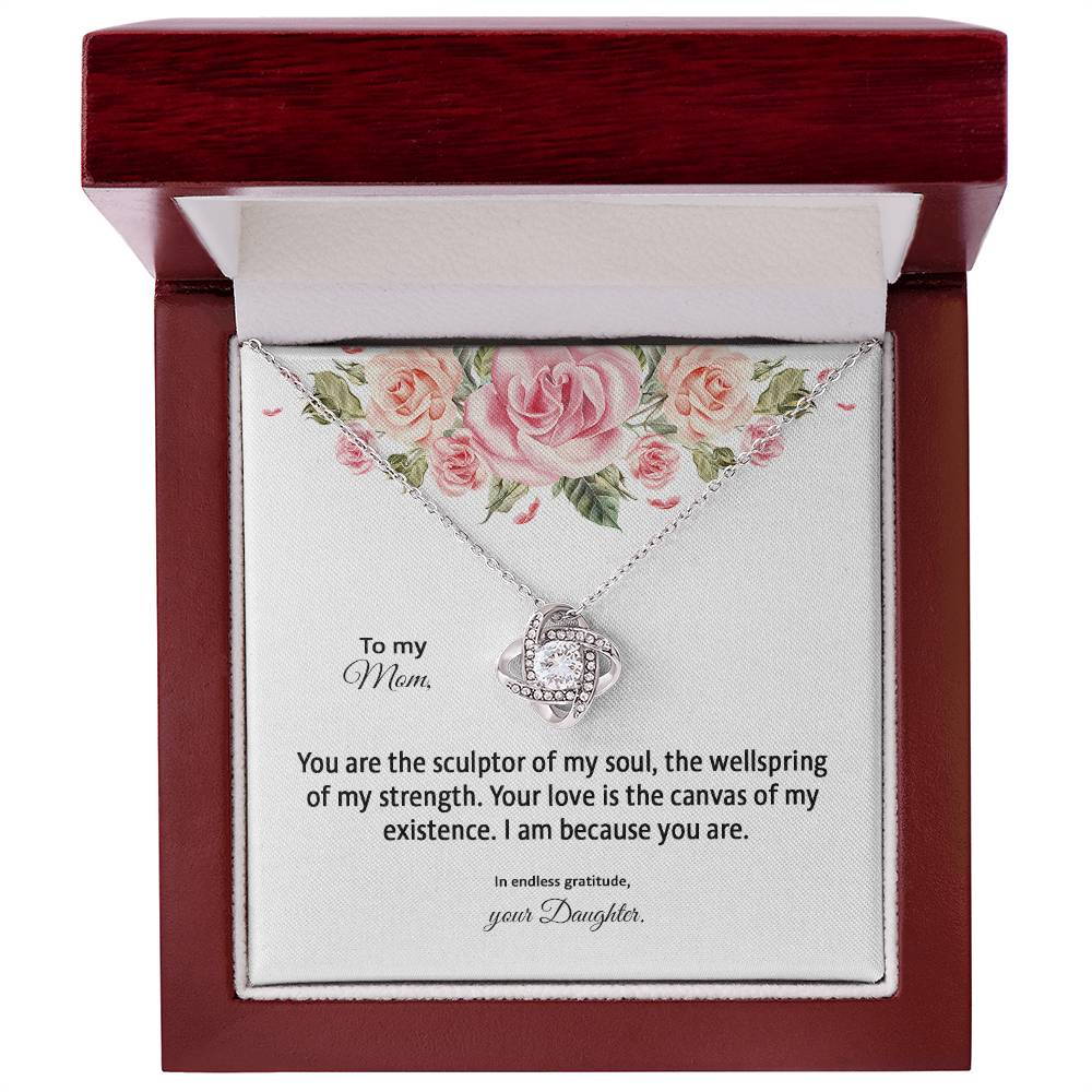 4031b Love Knot Necklace, Gift to my Mom with Beautiful Message Card