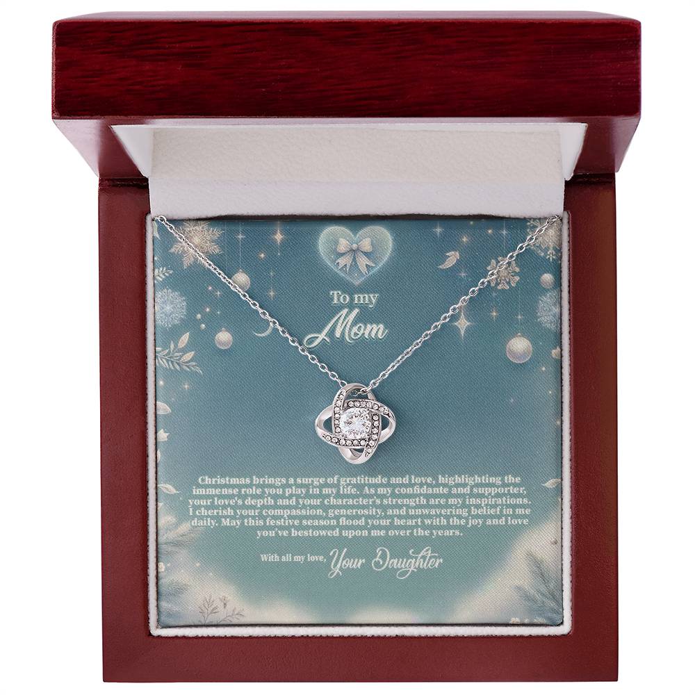 4045b Love Knot Necklace, Gift to my Mom with Beautiful Message Card