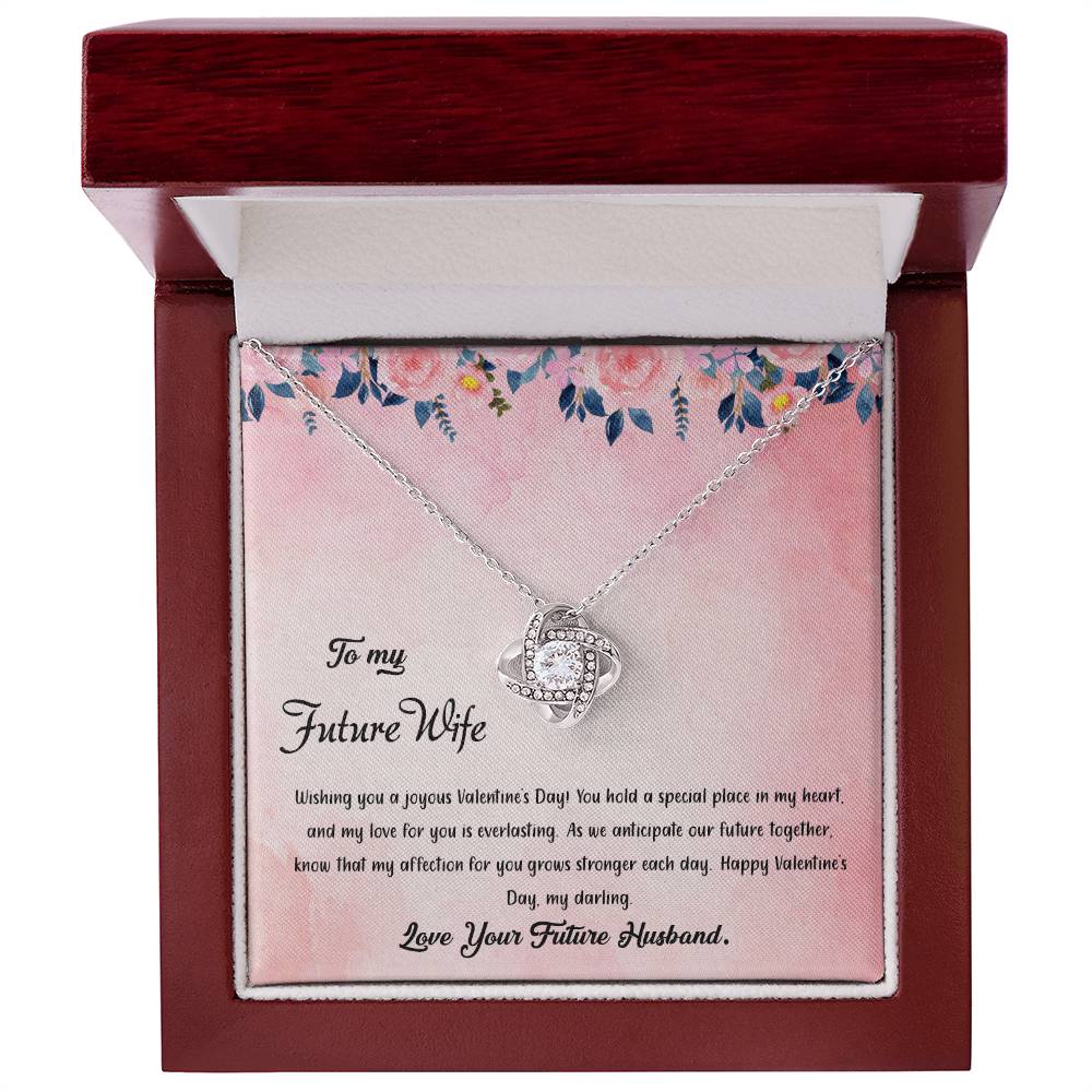 valentine-38d Love Knot Necklace, Gift to my Future Wife with Beautiful Message Card