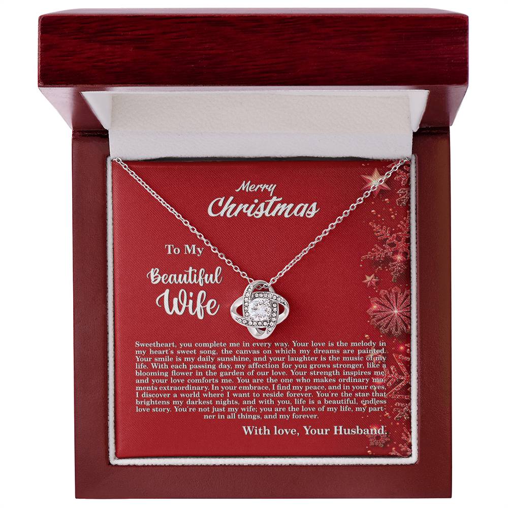 4013c Love Knot Necklace, Gift to my Wife with beautiful Message Card