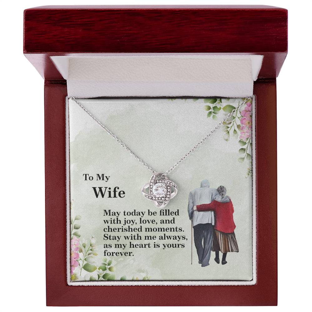 4028 Love Knot Necklace, Gift to my Wife with beautiful Message Card