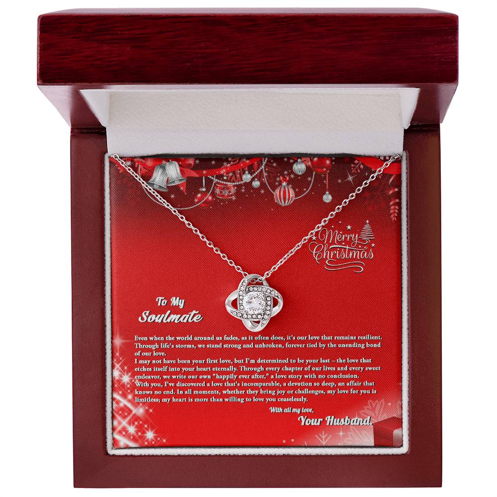 4007b Love Knot Necklace, Gift to My Soulmate with Message card