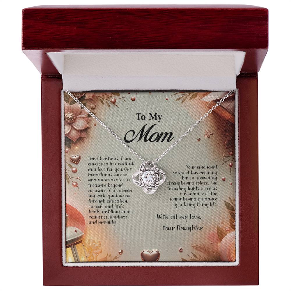 4044c Love Knot Necklace, Gift to my Mom with Beautiful Message Card