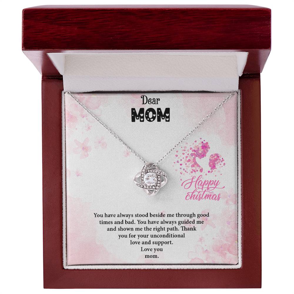 4020b Love Knot Necklace, Gift to my Mom with Beautiful Message Card