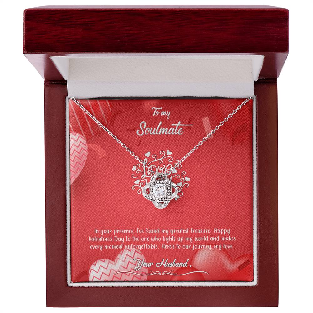 valentine-4b Love Knot Necklace, Gift to My Soulmate with Message card