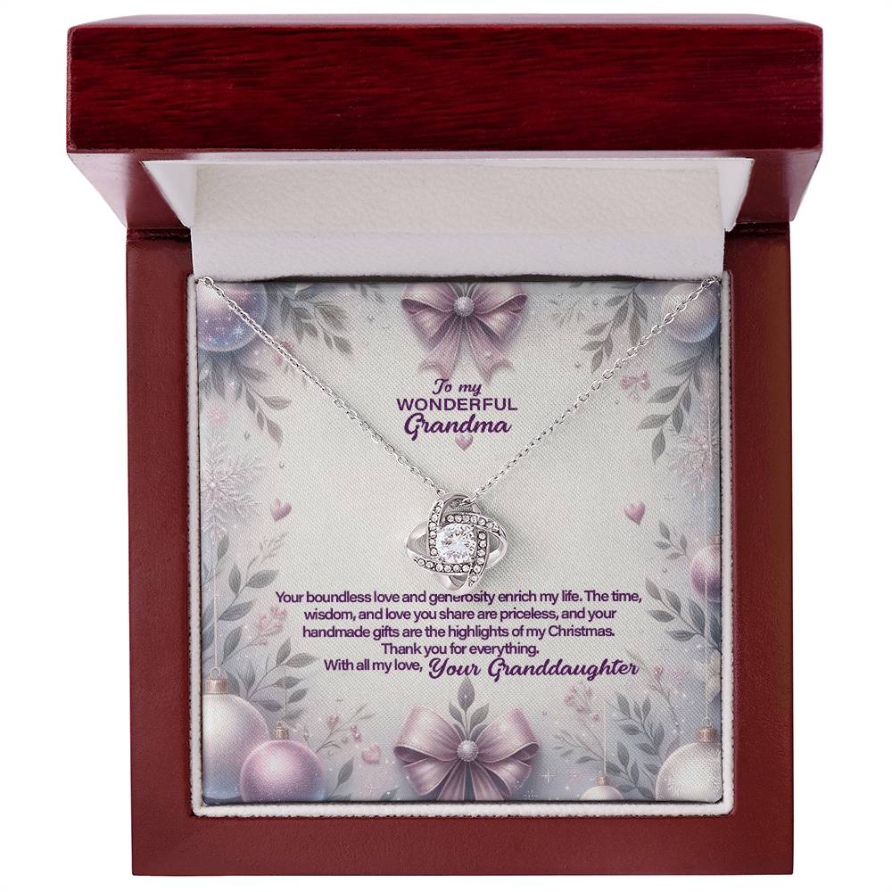 4053d Love Knot Necklace, Gift to my Grandma with Beautiful Message Card