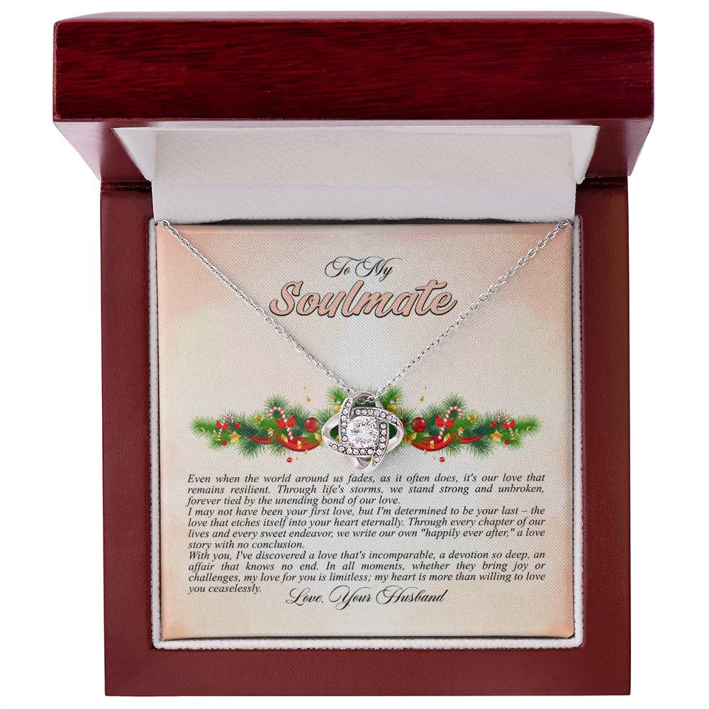 4009a Love Knot Necklace, Gift to My Soulmate with Message card