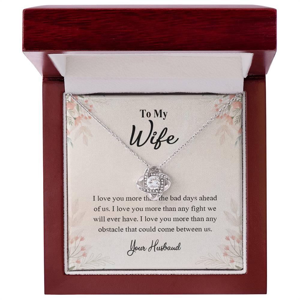 4025a Love Knot Necklace, Gift to my Wife with beautiful Message Card