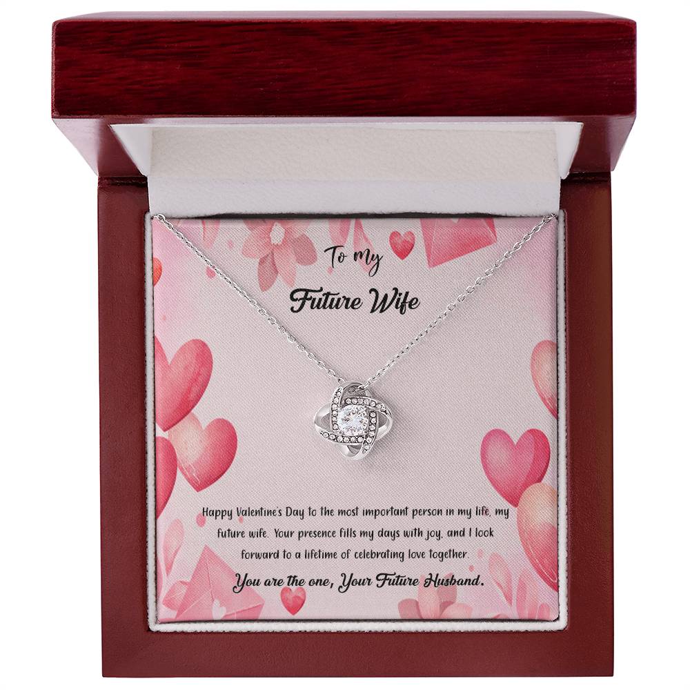 valentine-37d Love Knot Necklace, Gift to my Future Wife with Beautiful Message Card