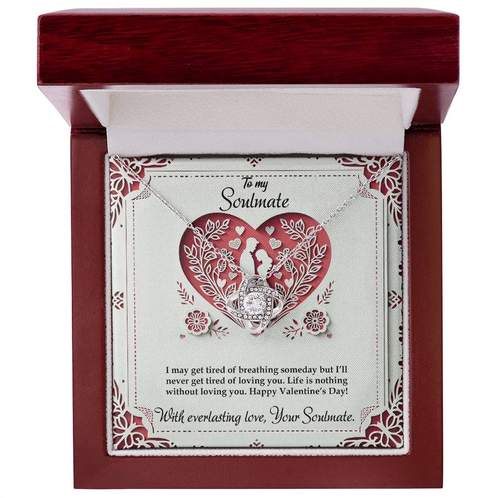 Valentine-st16b Love Knot Necklace, Gift to My Soulmate with Message card