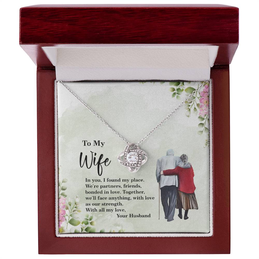 4028a Love Knot Necklace, Gift to my Wife with beautiful Message Card