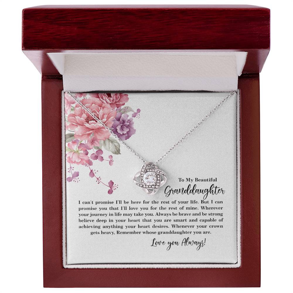 4027c Love Knot Necklace, Gift to My Granddaughter with nice Message Card