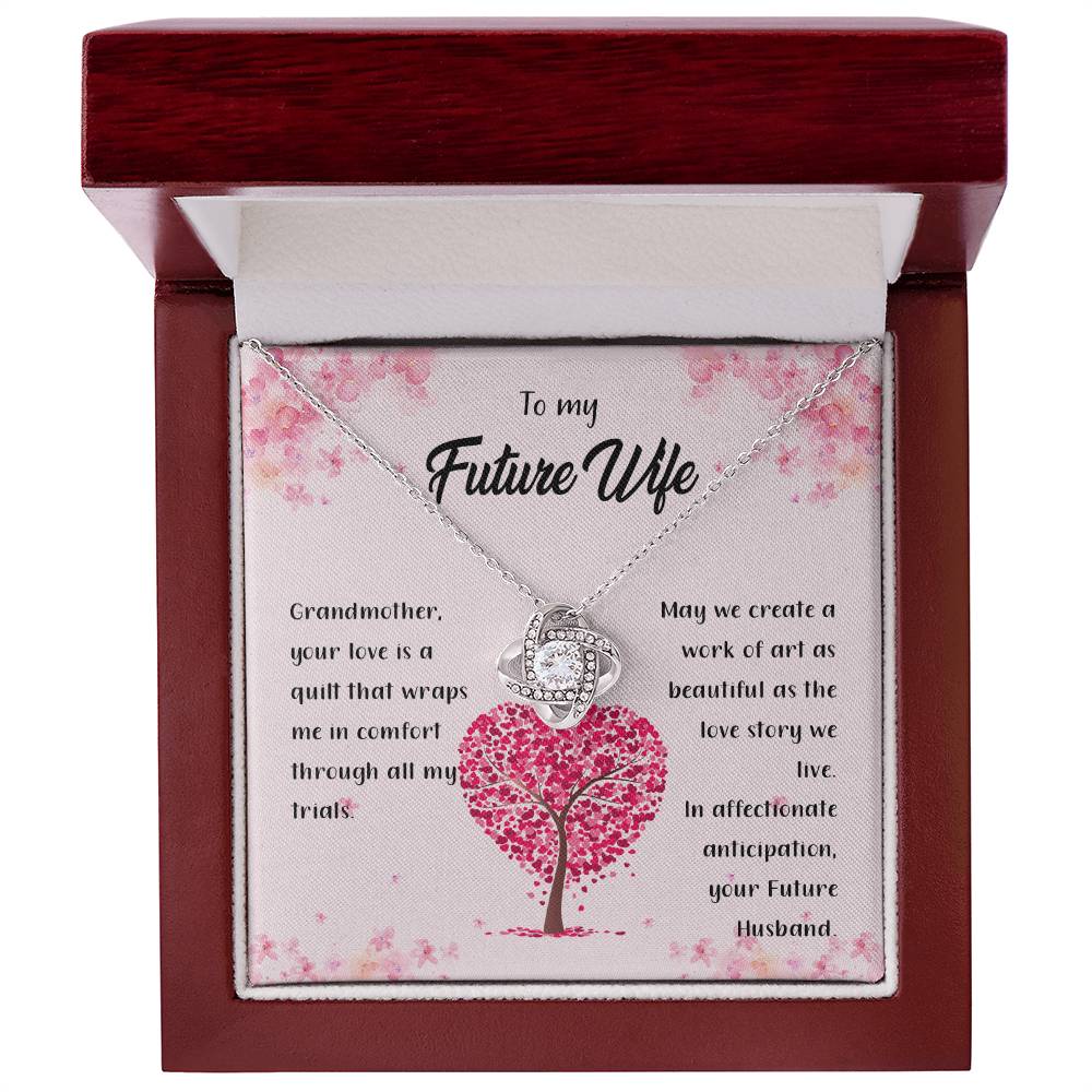 4042b fix Love Knot Necklace, Gift to my Future Wife with Beautiful Message Card