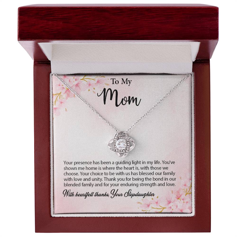 4029b Love Knot Necklace, Gift to my Mom with Beautiful Message Card