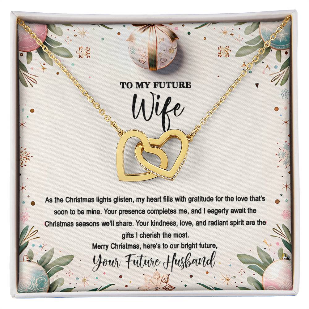 4048(d) Interlocking Hearts Necklace, Gift to my Future Wife with Beautiful Message Card