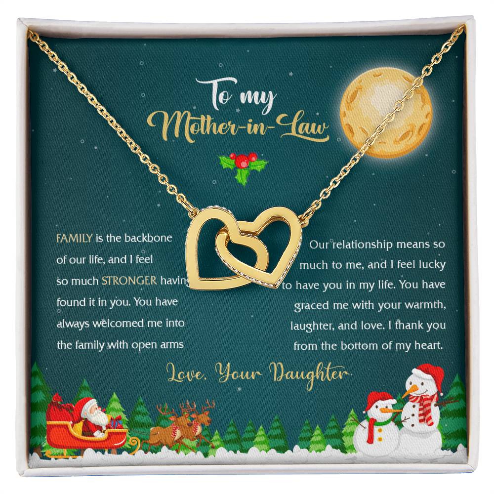 94314c Interlocking Hearts Necklace, Gift to my Stepmom with Beautiful Message Card