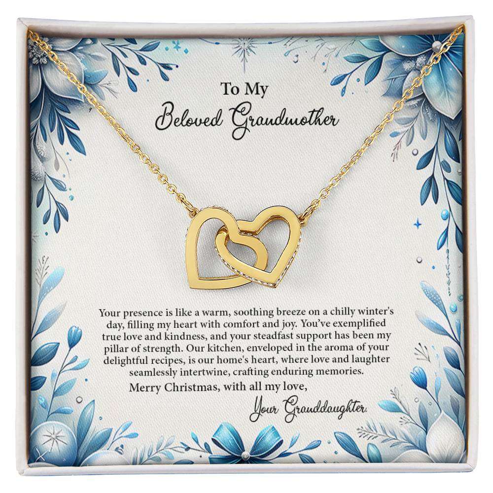 4050c Interlocking Hearts Necklace, Gift to my Grandma with Beautiful Message Card