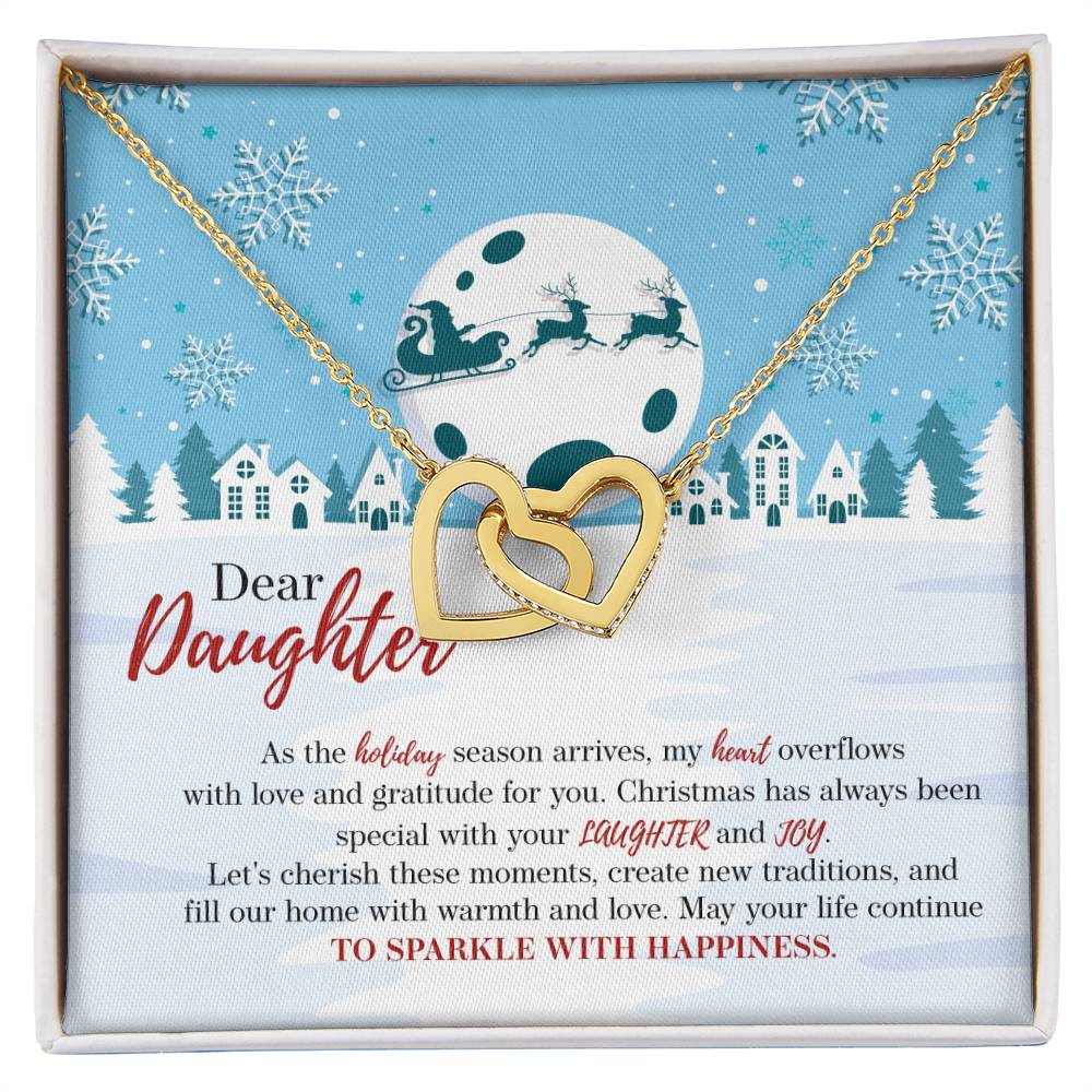 94386 Interlocking Hearts Necklace, Gift to my Daughter with Beautiful Message Card