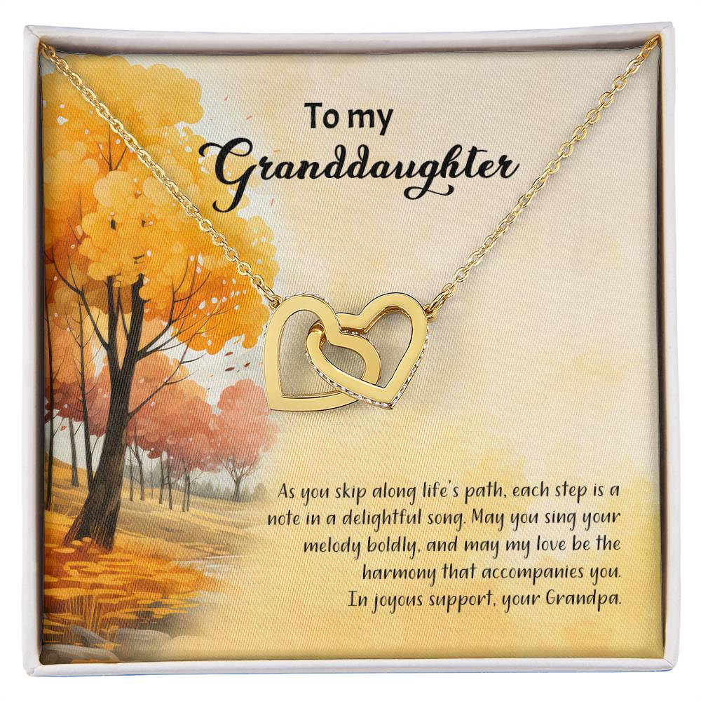 4041d Interlocking Hearts Necklace, Gift to My Granddaughter , with beautiful message card