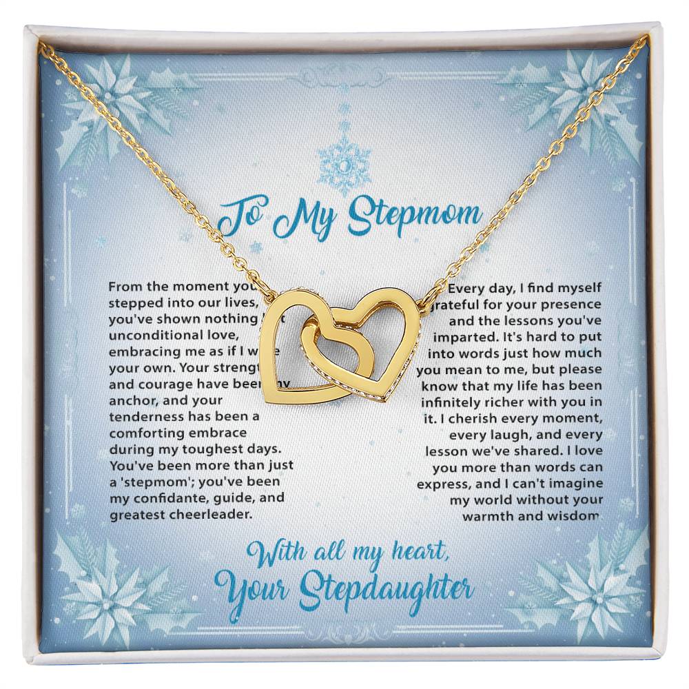 95315 a Interlocking Hearts Necklace, Gift to my Stepmom with Beautiful Message Card