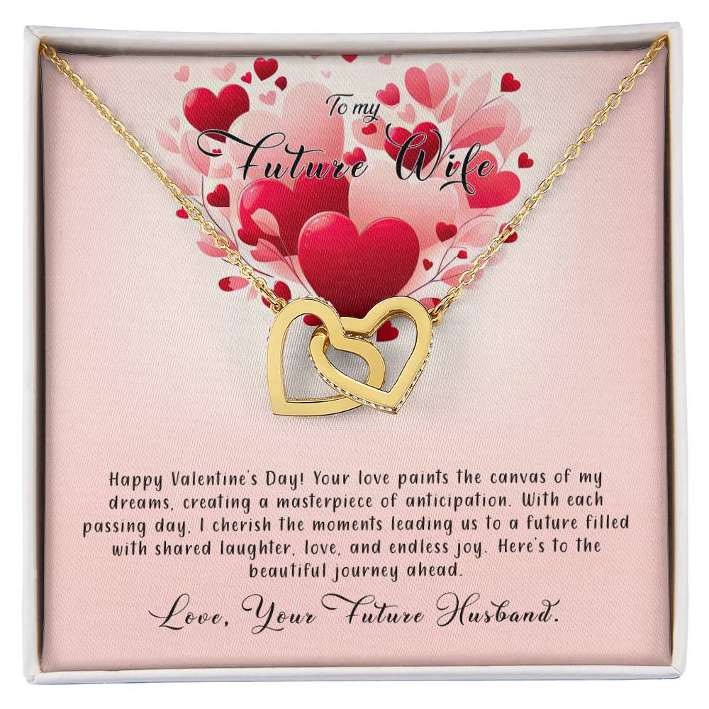 Valentine-st8d Interlocking Hearts Necklace, Gift to my Future Wife with Beautiful Message Card