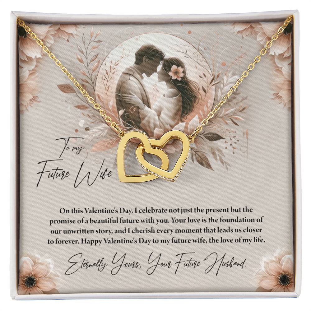 Valentine-st27d Interlocking Hearts Necklace, Gift to my Future Wife with Beautiful Message Card