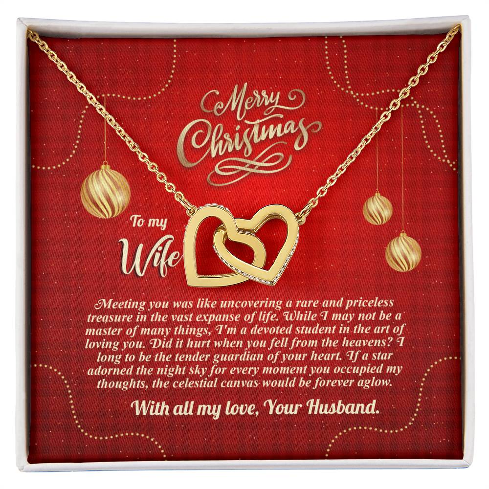 94096b Interlocking Hearts neck, Gift to my Wife with Beautiful Message Card