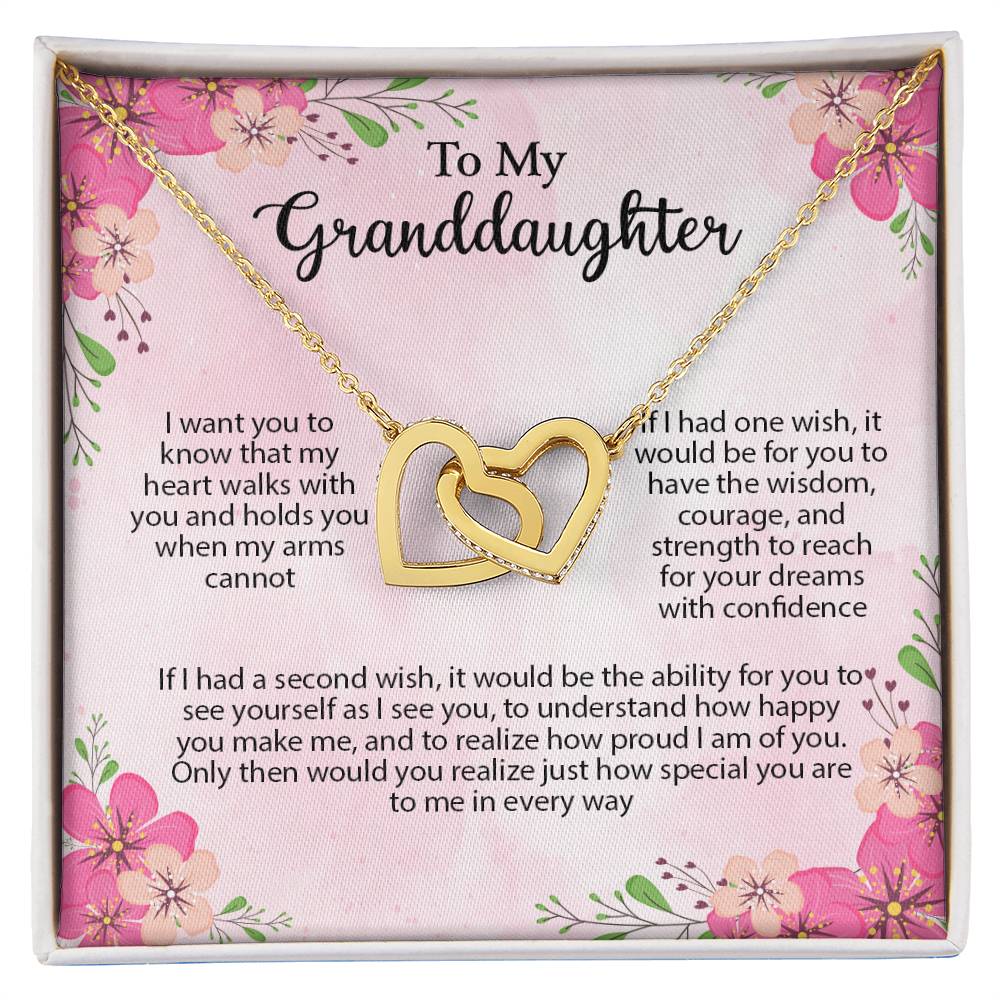 4035 Interlocking Hearts Necklace, Gift to My Granddaughter , with beautiful message card