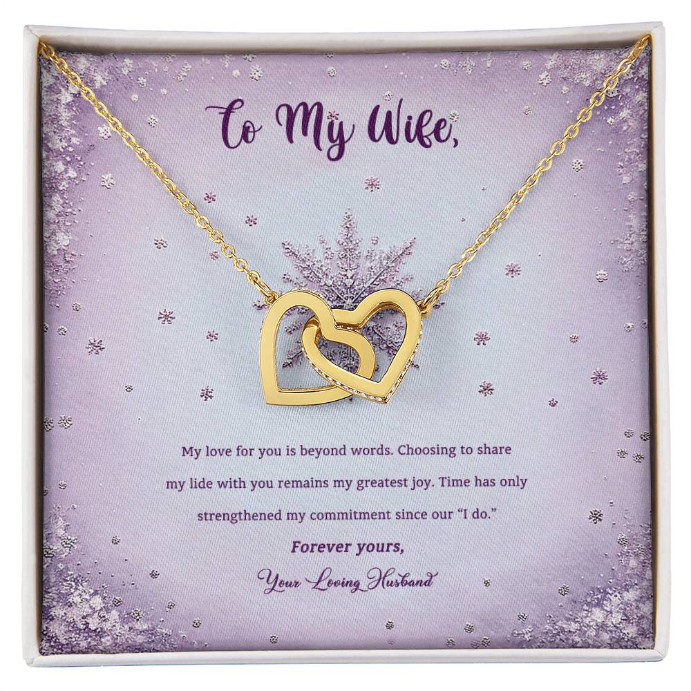 95314 d Interlocking Hearts neck, Gift to my Wife with Beautiful Message Card