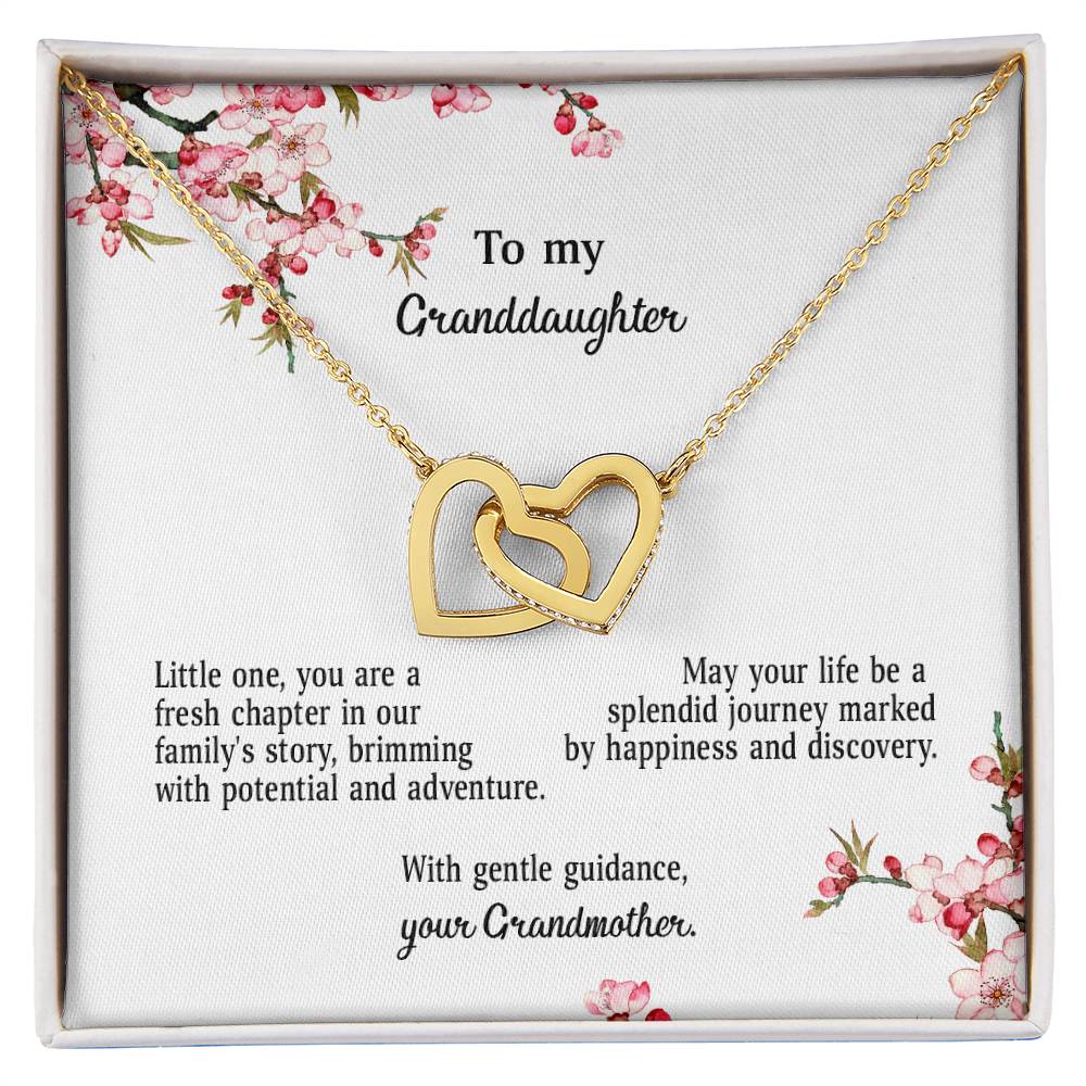 4039d Interlocking Hearts Necklace, Gift to My Granddaughter , with beautiful message card