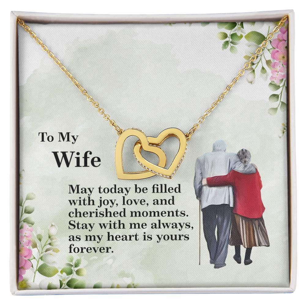 4028 Interlocking Hearts neck, Gift to my Wife with Beautiful Message Card