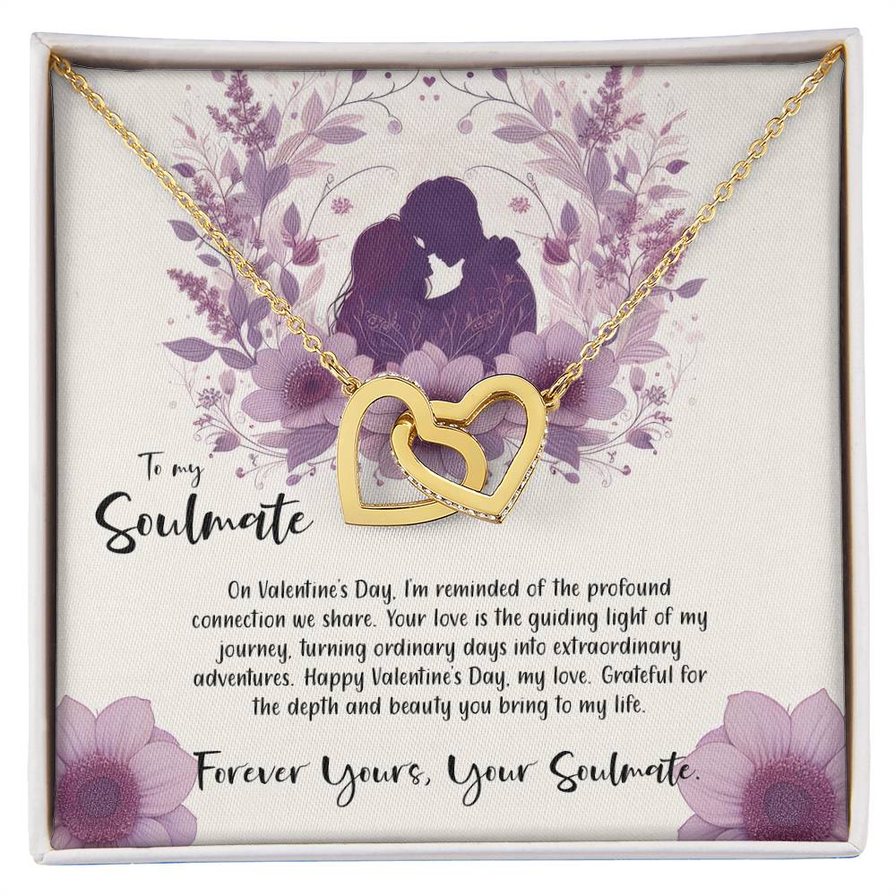 Valentine-st9b Interlocking Hearts neck, Gift to My Soulmate with Message Card