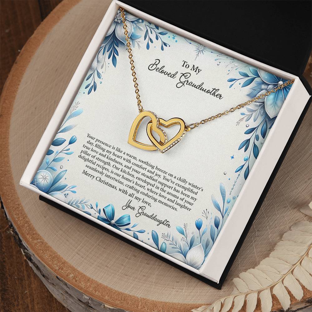 4050c Interlocking Hearts Necklace, Gift to my Grandma with Beautiful Message Card