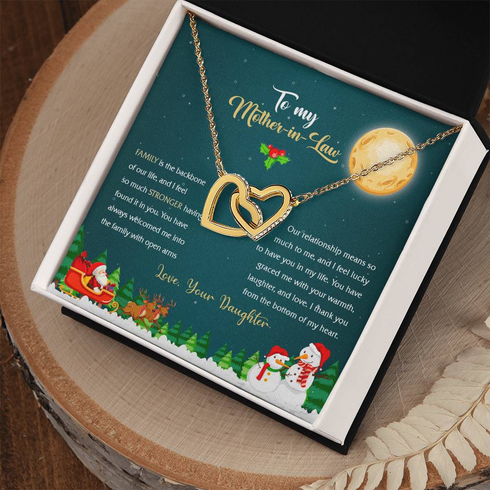 94314c Interlocking Hearts Necklace, Gift to my Stepmom with Beautiful Message Card